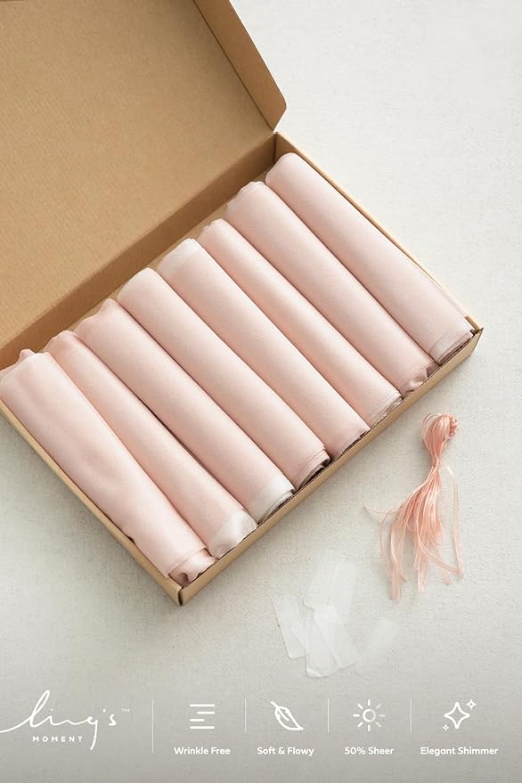 Ling's moment Wedding Chair Sashes Cover Aisle Decorations Draping Fabric - Image 7