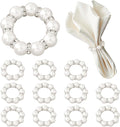 12Pcs Pearl Napkin Rings, Round Napkin Buckles Wedding Beaded White Napkin by Unknown