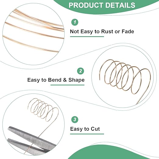 0.4mm Jewelry Wire, 26 Gauge 328FT Craft Wire Copper Beading Wire - Image 2
