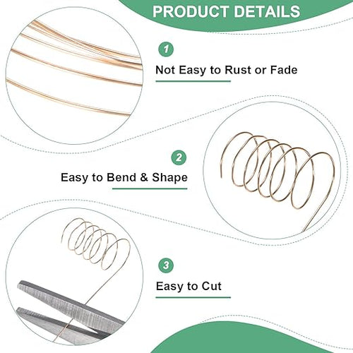 0.4mm Jewelry Wire, 26 Gauge 328FT Craft Wire Copper Beading Wire - Image 2
