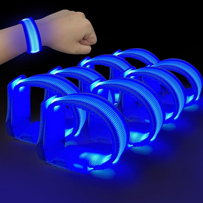 M.best 8pcs LED Light Up Bracelets Glow Flashing Wristbands Glow in The Dark by Mbest