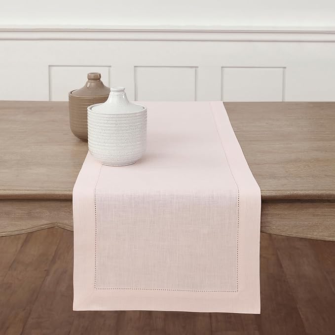 Solino Home Linen Pink Table Runner 36 Inches by SolinoHome
