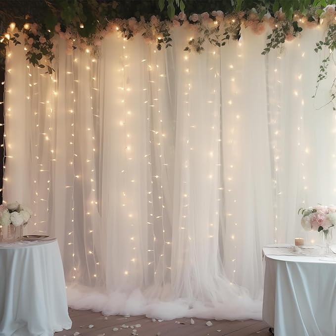 20×10ft White Tulle Backdrop Curtain - Image 7
