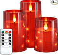 NURADA Flickering Flameless Candles: Built-in Star String Lights Battery by NURADA