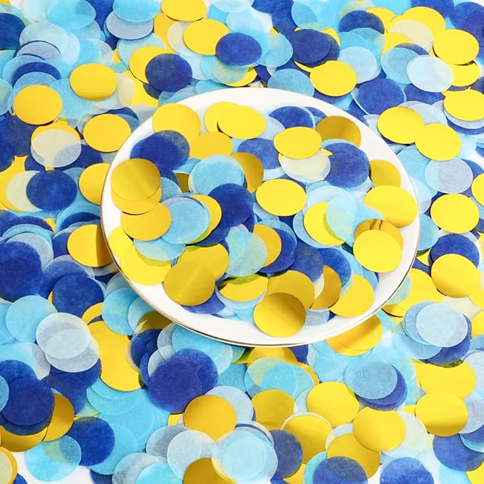 RYKOMO 10000 Pieces 1 Inch Round Tissue Paper 3.5oz Table Confetti Dots Blue - Image 4