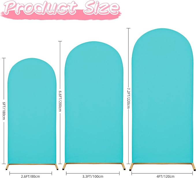 Wedding Arch Covers Arch Backdrop Cover Arch Stand Covers 7.2FT 6.6FT 6FT Set - Image 5