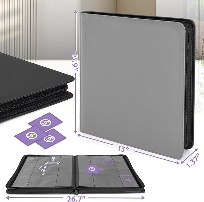 SMYV 12 Pocket Trading Card Binder, Premium PU Cover Card Binder - Image 2