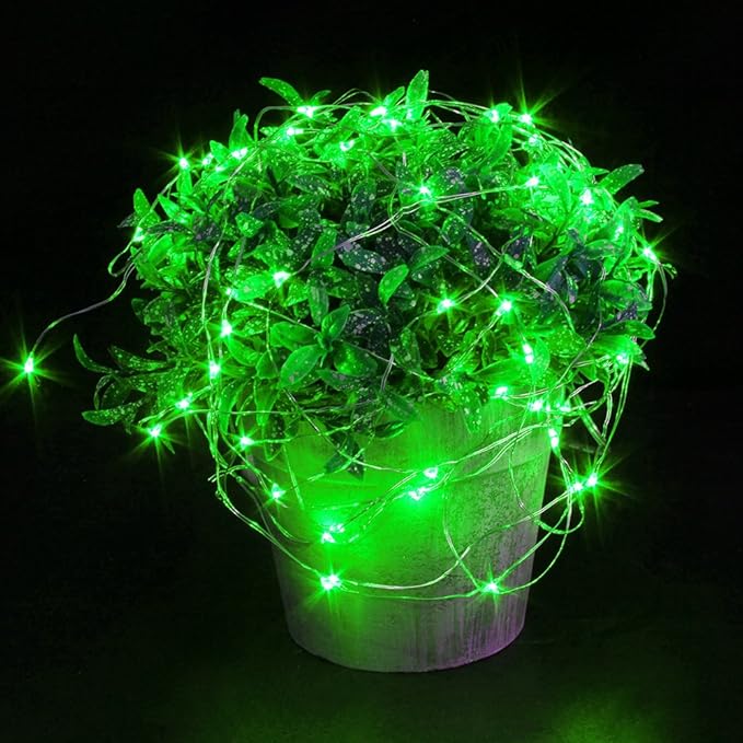 CYLAPEX 6 Pack Green Fairy Lights String Battery Operated Fairy Lights Firefly - Image 4