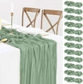 12 Pack Sage Green Table Runner Cheesecloth 35x120 Inch, 10Ft Boho Sheer Gauze by BlueTopCoLtd