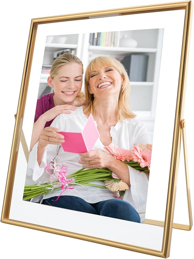 Gold Floating Frame, For Picture 7x9, Tabletop Photo Frames, Classy Gift For - Image 8