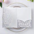 PONATIA 5.12 x 7.2 Laser Cut Invitation Pocket, 20 Tri-Fold 5 x 7 Laser Cut by ponatia