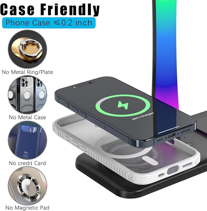 Headphone Stand with Wireless Charger, Gaming HeadsetStand with RGB Light Mode - Image 6