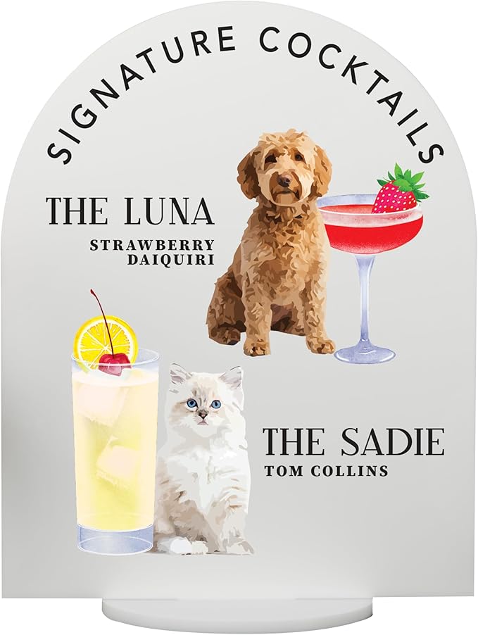 Pet Signature Drink Wedding Signs by Elation+Factory+Co.