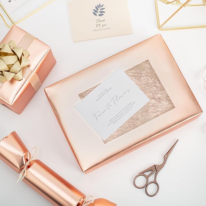 Garbendy Rose Gold Wrapping Paper Roll - Image 3