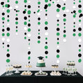 46 Ft Black Green Party Decorations Polka Dots Garlands Green and Black White by pinkblume