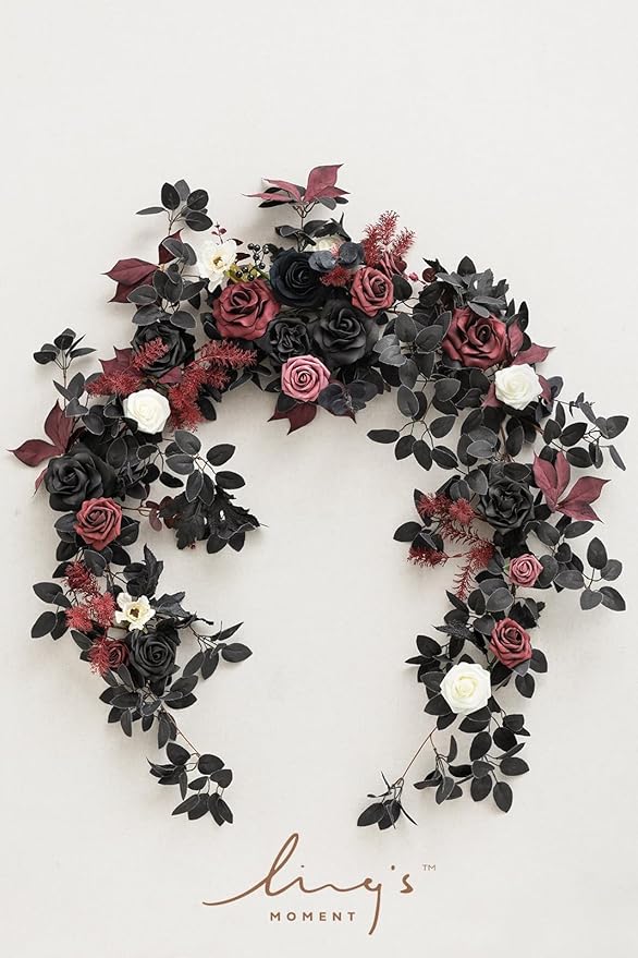 Ling's Moment Flower Garland - 6FT Eucalyptus & Rose - Sweetheart Table Decor - Image 8