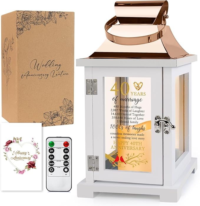 40th Wedding Anniversary Lantern 40th Anniversary Wedding Gifts by HAIINAA