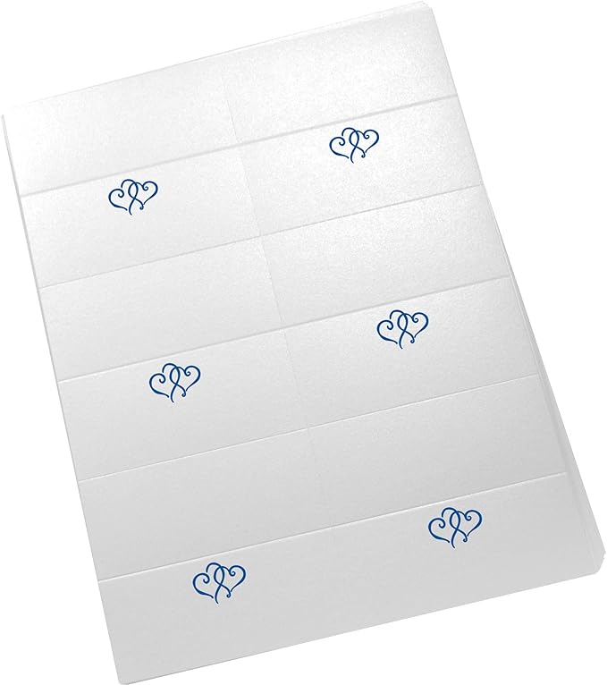 Linked Hearts Printable Place Cards, Royal Blue, Laser & Inkjet Printers - Image 3
