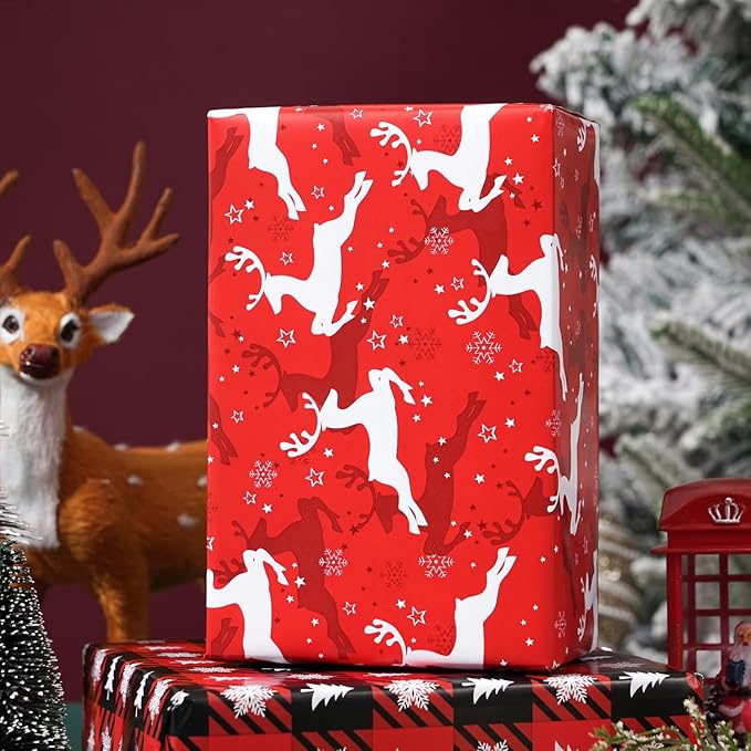 Ulmasinn Reversible Christmas Wrapping Paper Roll - Image 6
