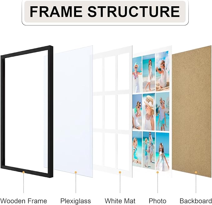 Vittanly 14x20 Collage Picture Frame, Displays 9Pcs 4x6 Pictures - Image 2