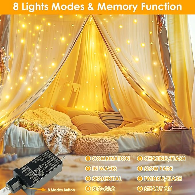 2Pack Each 66Ft 200 LED Fairy Lights Plug in - Image 4