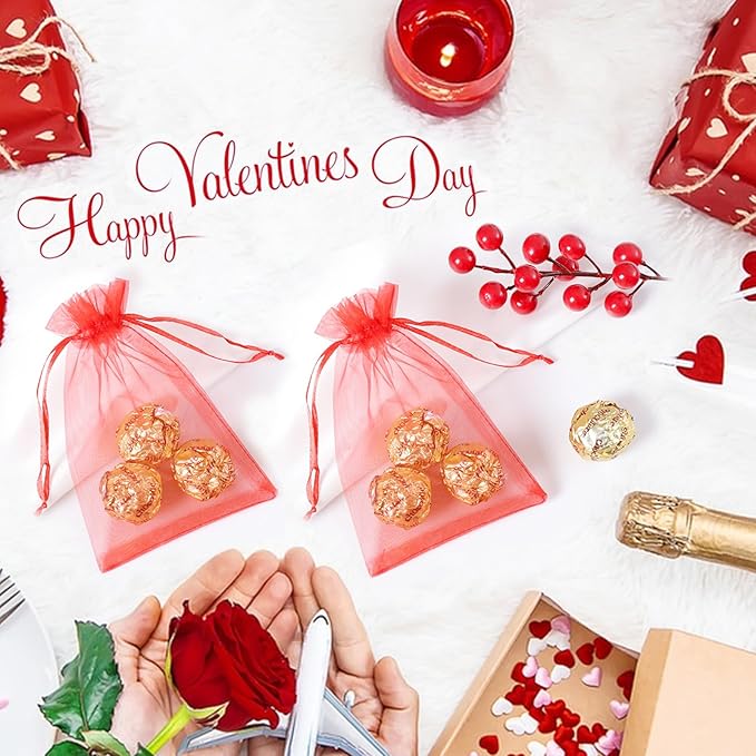 Hopttreely 50pcs Organza Gift Bags, 4x6inch Wedding Favor Bags - Image 6