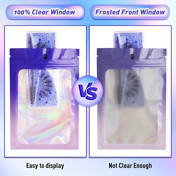 Funfery 100 Pack Holographic Bags, Resealable Bag - Image 3
