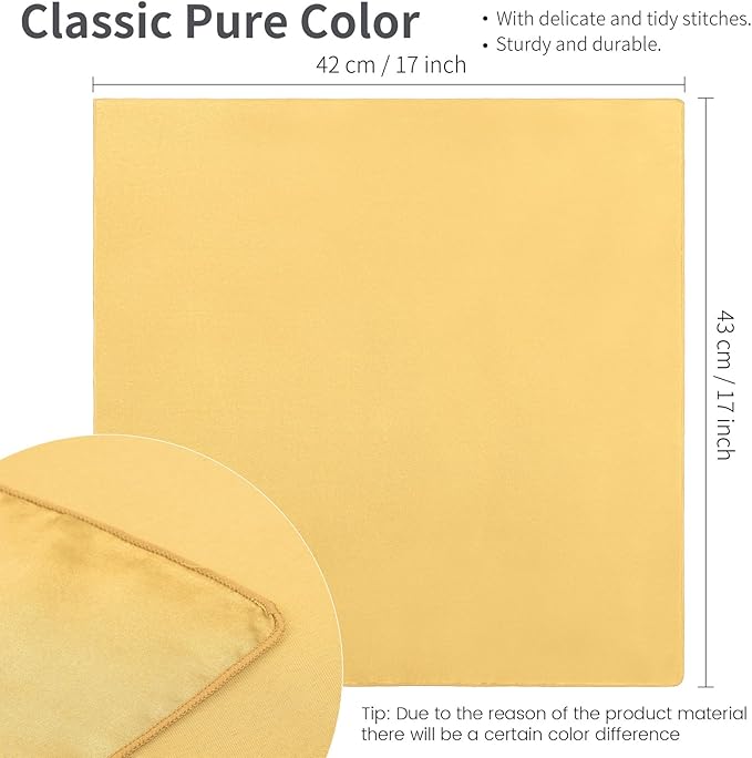 ANECO 16 Pack Square Satin Napkin Bright Silk Table Napkin Soft Smooth Fabric - Image 2