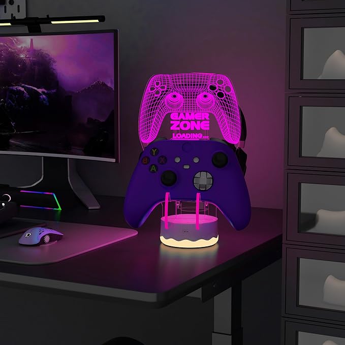 Light up Headset and Controller Stand, 16 Colors 3D LED Lights Gamepad - Image 6