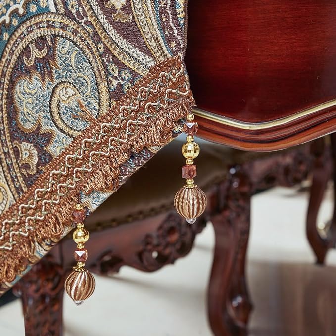 Luxury Vintage Design Table Runner 48 inches Long Embroidery Jacquard Fabric - Image 4