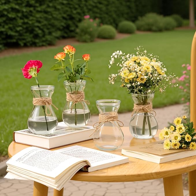 Glass Bud Vases for Centerpieces Set of 12 Clear Decorative Vase for Flowers - Image 5