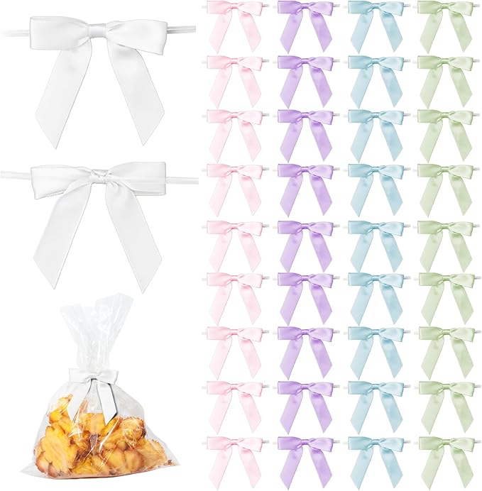50Pcs Mix 5 Colors Twist Tie Bows by TULOBI