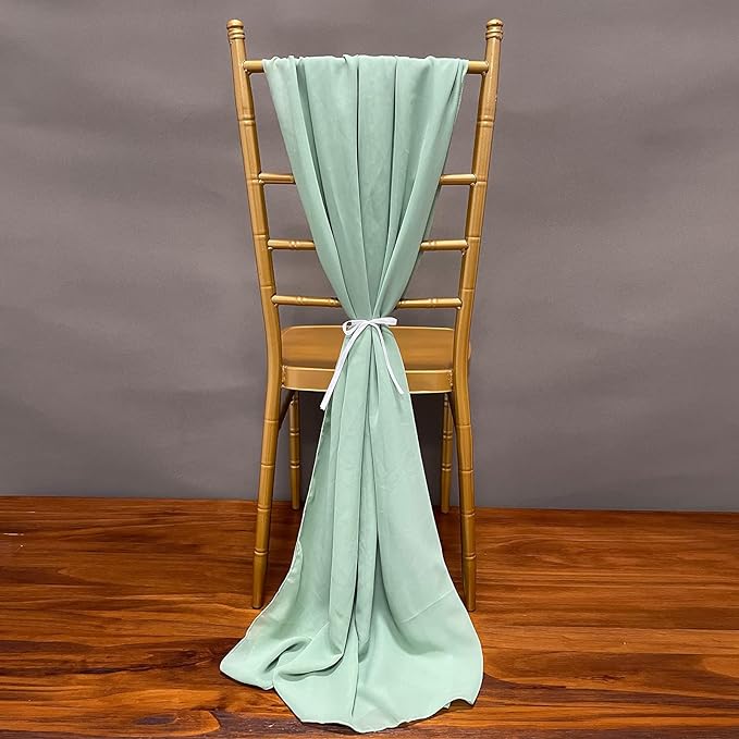 EHLDekol 13ft Sage Green Chiffon Table Runner, 29x156 Inches Romantic and - Image 6