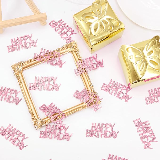 Pink Happy Birthday Confetti - Image 5