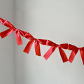 Pre-Assembled Red Bow Garland | Double Side Satin Silk Bow Banner 6FT+ 3ft by Eanjia