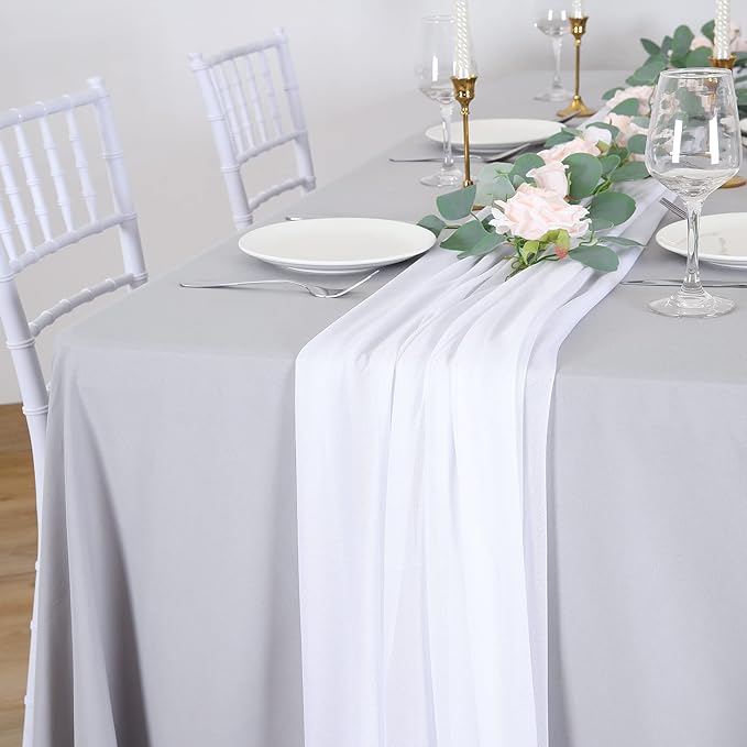 Wedding Arch Draping Fabric White Arch Drapes Sheer Backdrop Curtain - Image 8