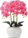 Orchid Artificial Flowers with White Vase Large Silk Faux Phalaenopsis Flowers by ABetterDayStartsHere