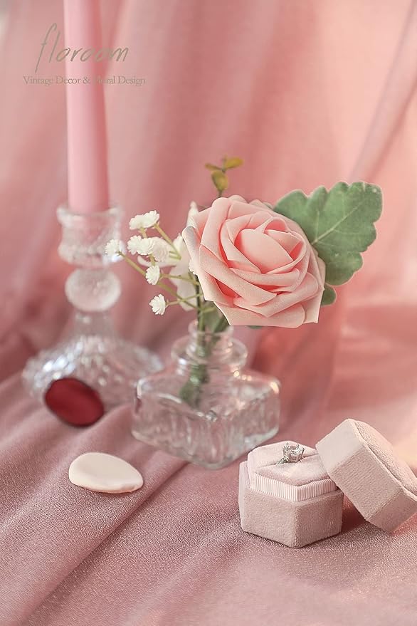 Floroom Artificial Flowers 25pcs Real Looking Coral Ombre Colors Foam Fake Roses - Image 4