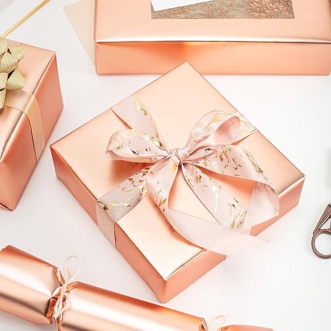 Garbendy Rose Gold Wrapping Paper Roll - Image 4