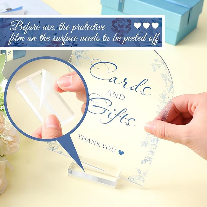4 Pcs Flower Acrylic Wedding Signs - Image 7