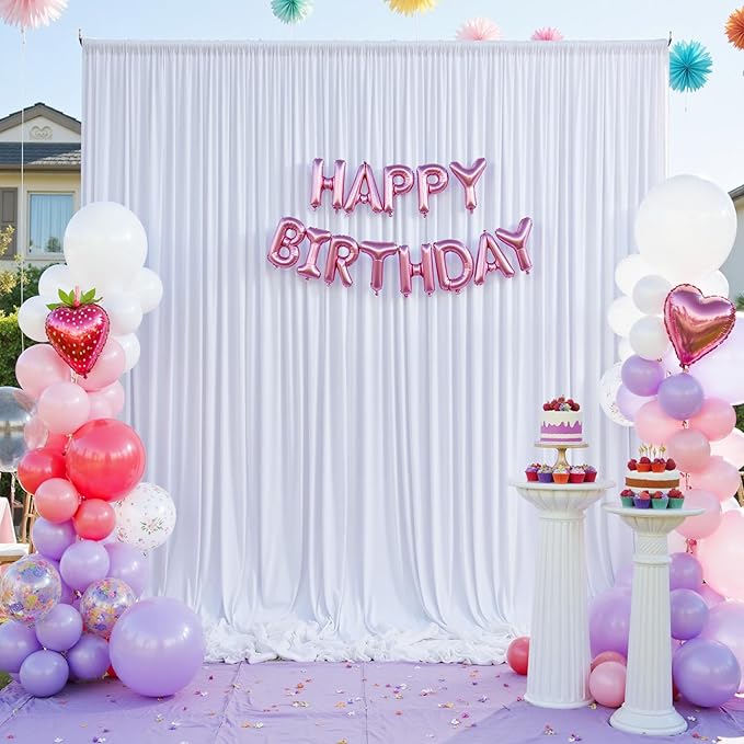 20×12ft White Wrinkle Free Backdrop Curtain - Image 6