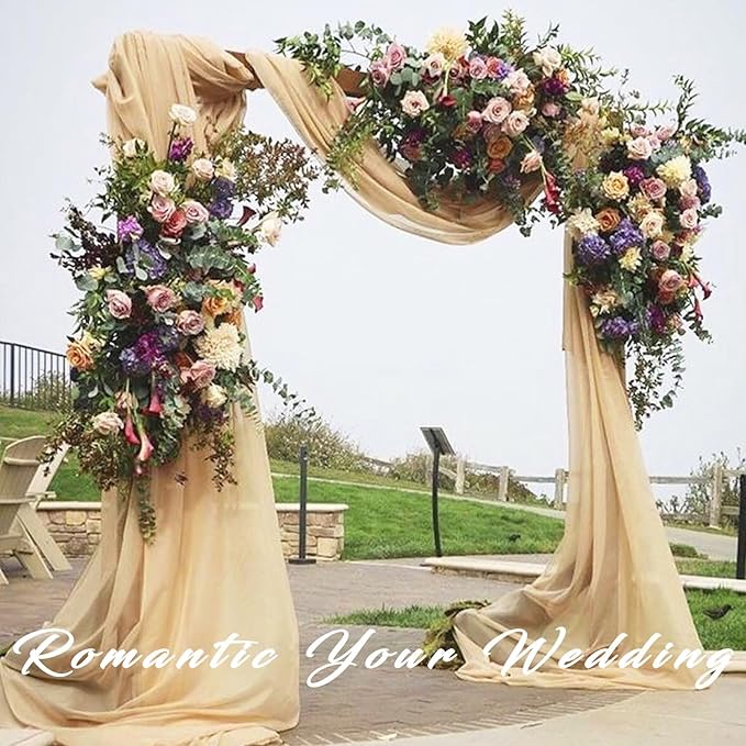 2 Panels Wedding Arch Draping Fabric 20Ft Length x 28" Width Champagne Arch - Image 8