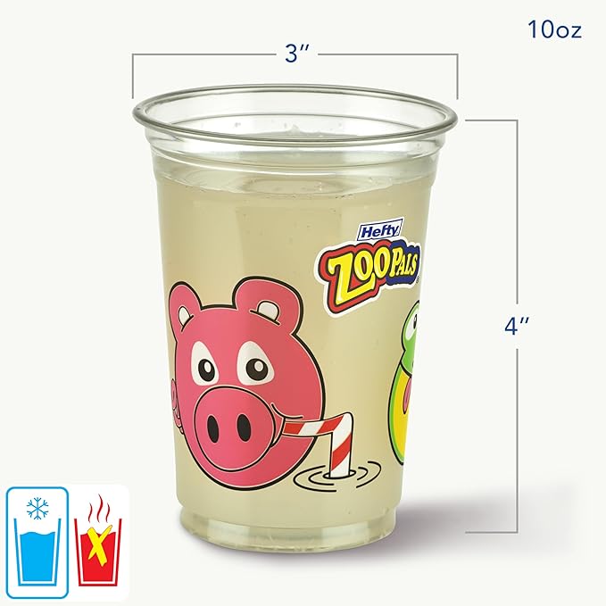 Hefty Zoo Pals Kids Cups, Animal Printed Kids Plastic Cups - Image 2
