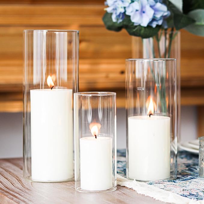 Hurricane Candle Holders 24 PCS Cylinder Flower Vases, Pillar Votives Floating - Image 2