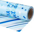 LeZakaa Reversible Blue Birthday Wrapping Paper Roll by LeZakaa