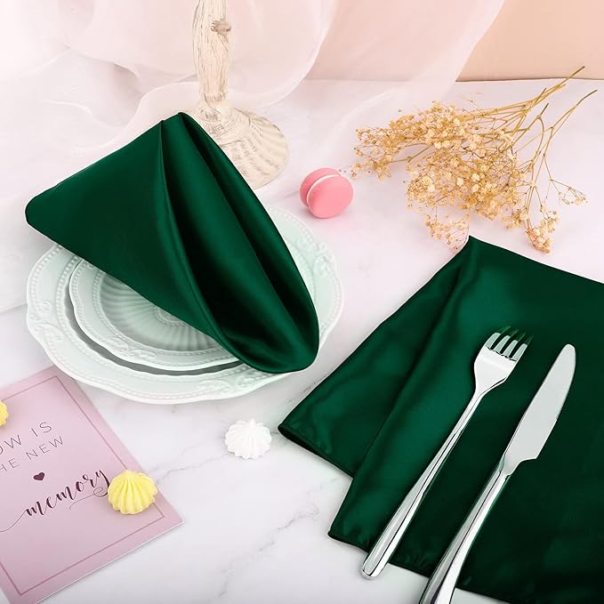 Aneco 16 Pack Christmas Square Satin Napkin Bright Silk Table Napkin Xmas Soft - Image 5