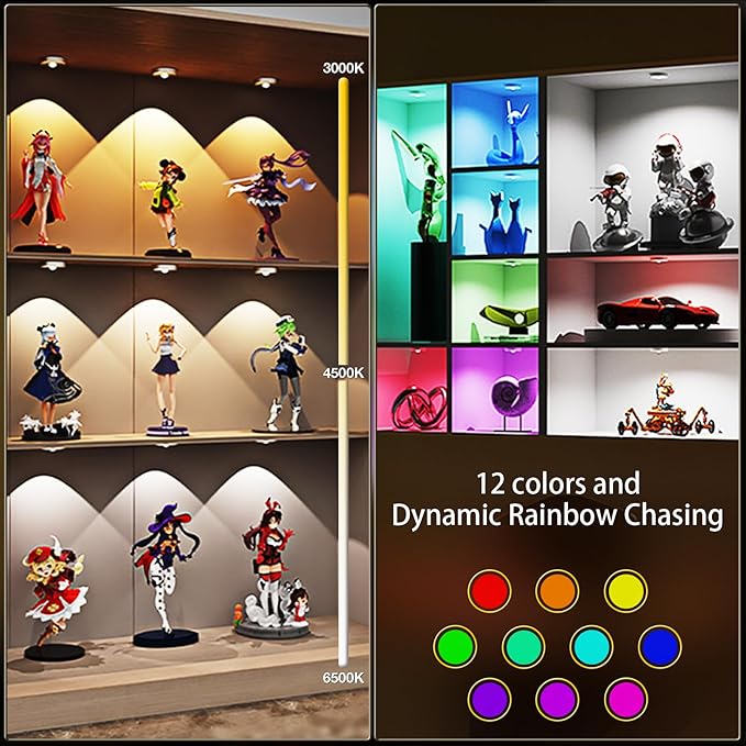 Rechargeable Puck Lights with Remote Control, 12 Color Changing Under Cabinet - Image 4