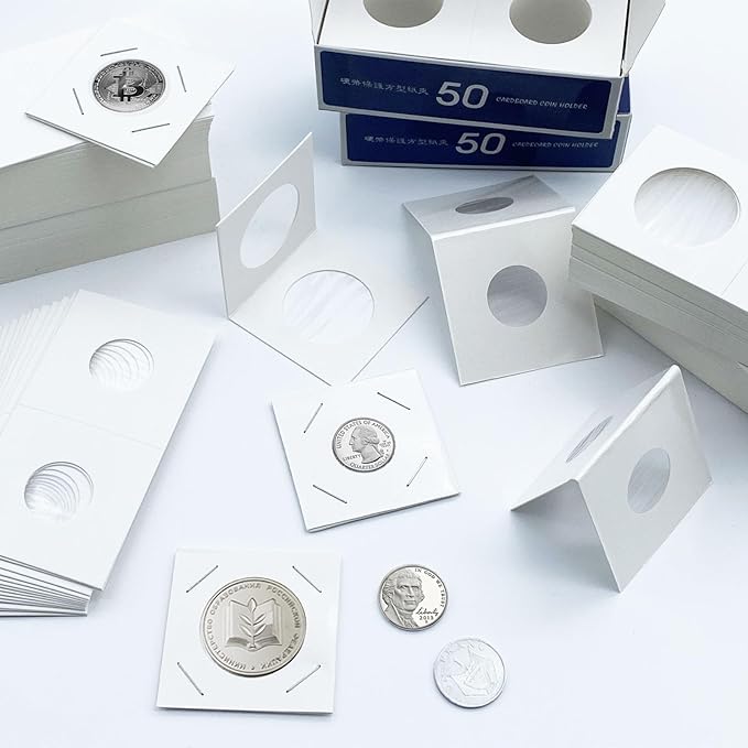 200 PCS Premium Cardboard Coin Flips 2 x 2 inch Coin Collection Supplies - Image 3