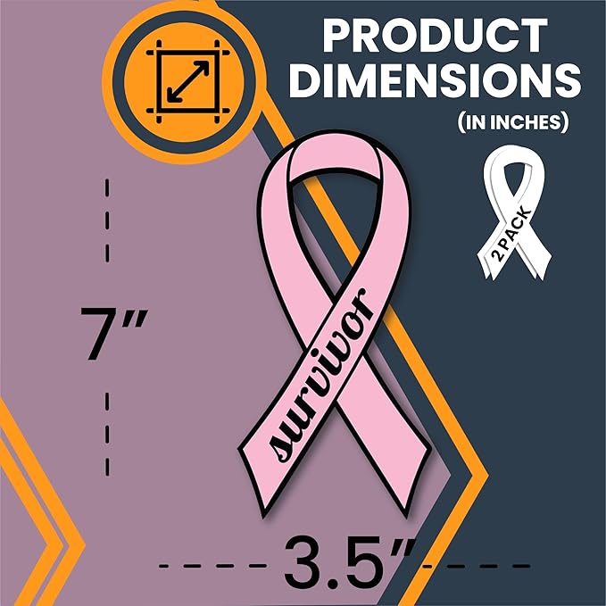 Magnet Me Up Breast Cancer Survivor Pink Ribbon Magnet Decal - Image 2