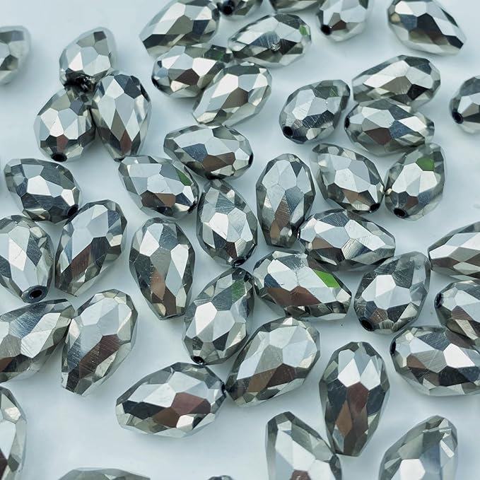 130pcs 6x8mm Teardrop Crystal Glass Beads Vertical Hole Faceted Glass Teardrop by ChooseBeadsChooseHonkoolly